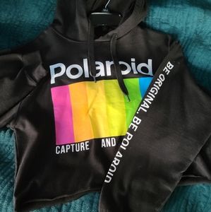 Polaroid cropped hoodie
